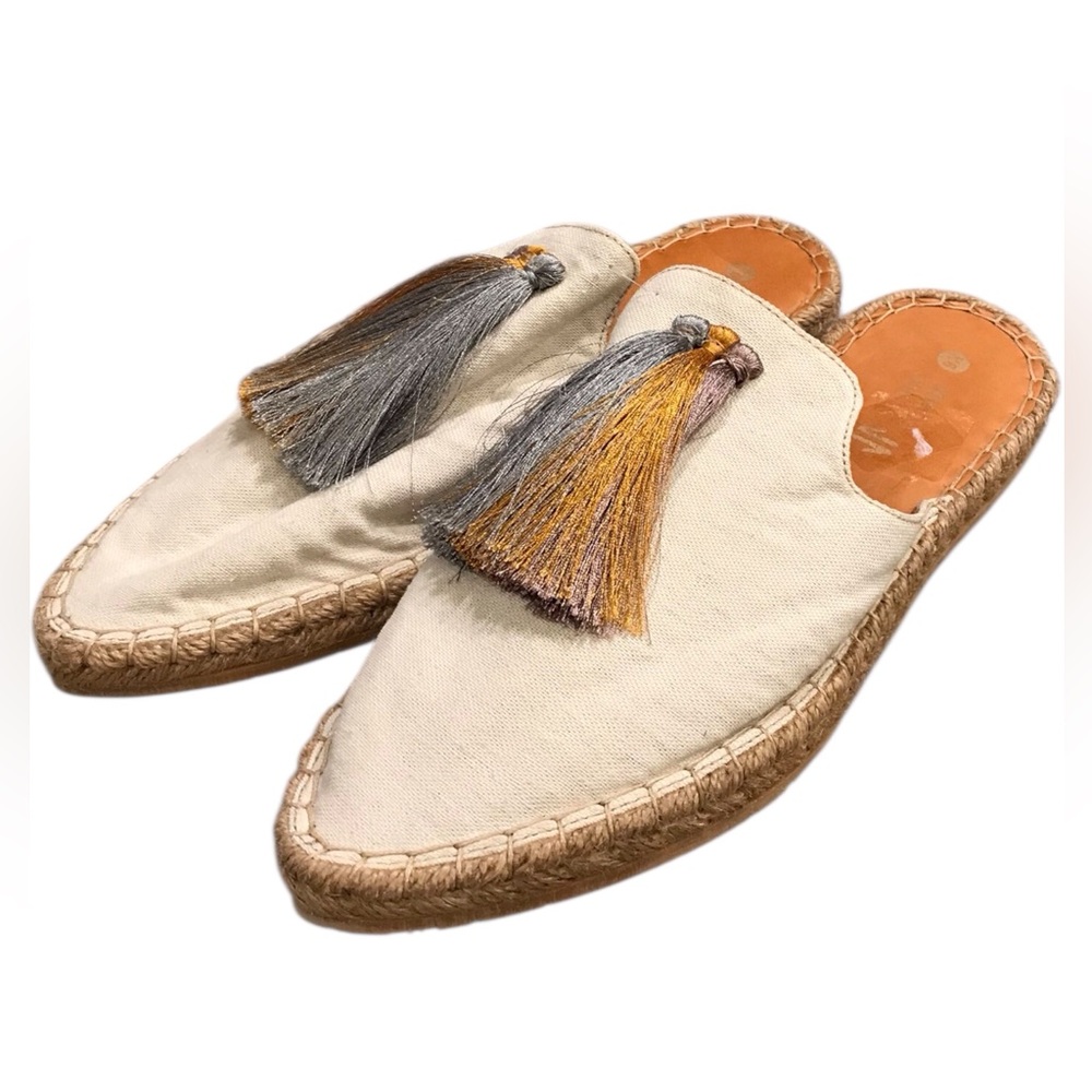 SILVIA COBOS SUNRISE‎ TASSEL ESPADRILLE MULES NWOT SIZE 9.5